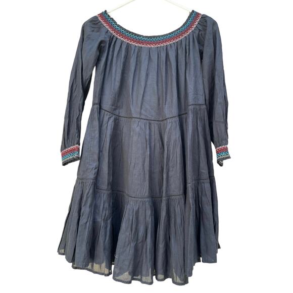 Free People Sunbeams Black Floral Embroidered Off Shoulder Mini Dress Women XS - Picture 5 of 6